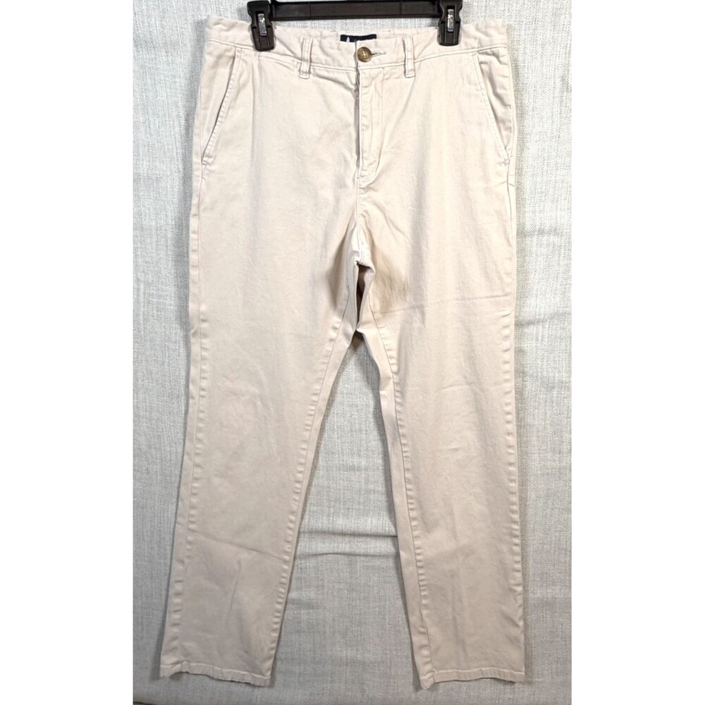 Johnnie-O Pant Men 33x(30) Stone West Coast Prep Stretch Straight Leg Golf